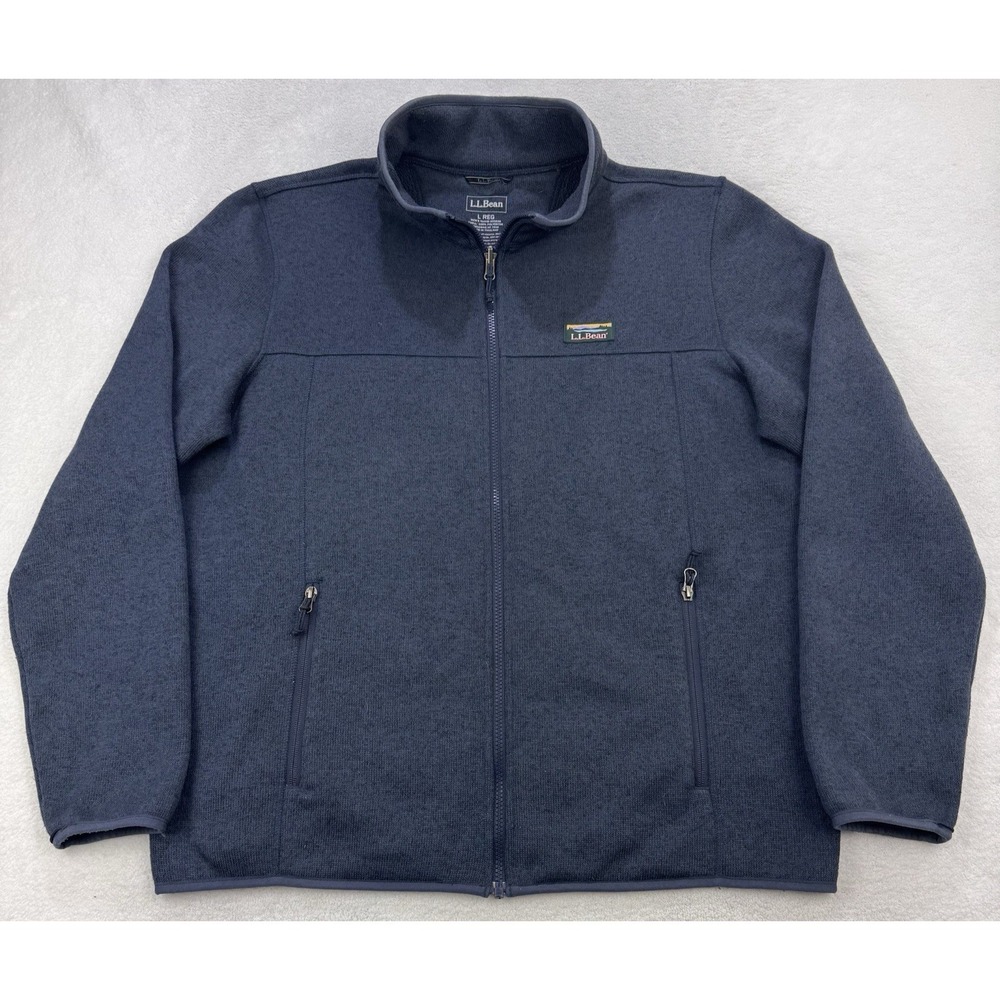 LL Bean Men‎ L Reg Sweater Fleece Jacket 3-in-1 Jacket Liner Only Blue 501838